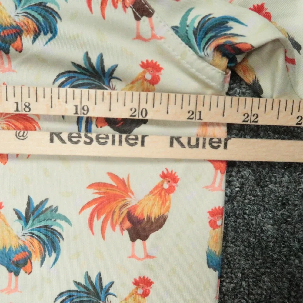 Waggle Shirt Mens Large Cream Cocky Rooster Performance Short Sleeve‎ Golf Polo - Picture 6 of 8